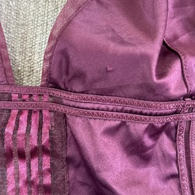 Victorias Secret Very Sexy Burgundy Satin Mesh Corset Top Lingerie Tank M Purple