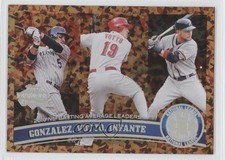 2011 Topps League Leaders Cognac Diamond Anniversary Joey Votto Omar Infante 0j2