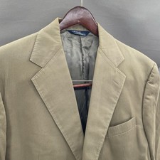 Vintage Polo Ralph Lauren Men's 43R 44R Brown Cotton Twill Blazer USA Made