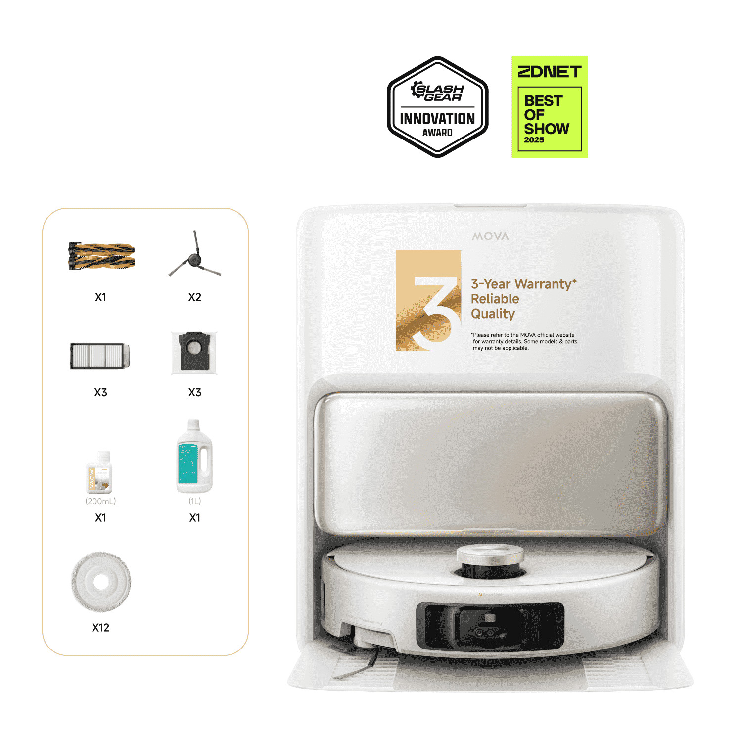 Mova V50 Ultra Complete Robot Vacuum and Mop, Pet Hair Carpet Friendly,24000 Pa