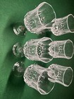 6 Vintage Cut Crystal Small Wine Sherry Glasses Flared Octagonal Faceted Stem — photo 3