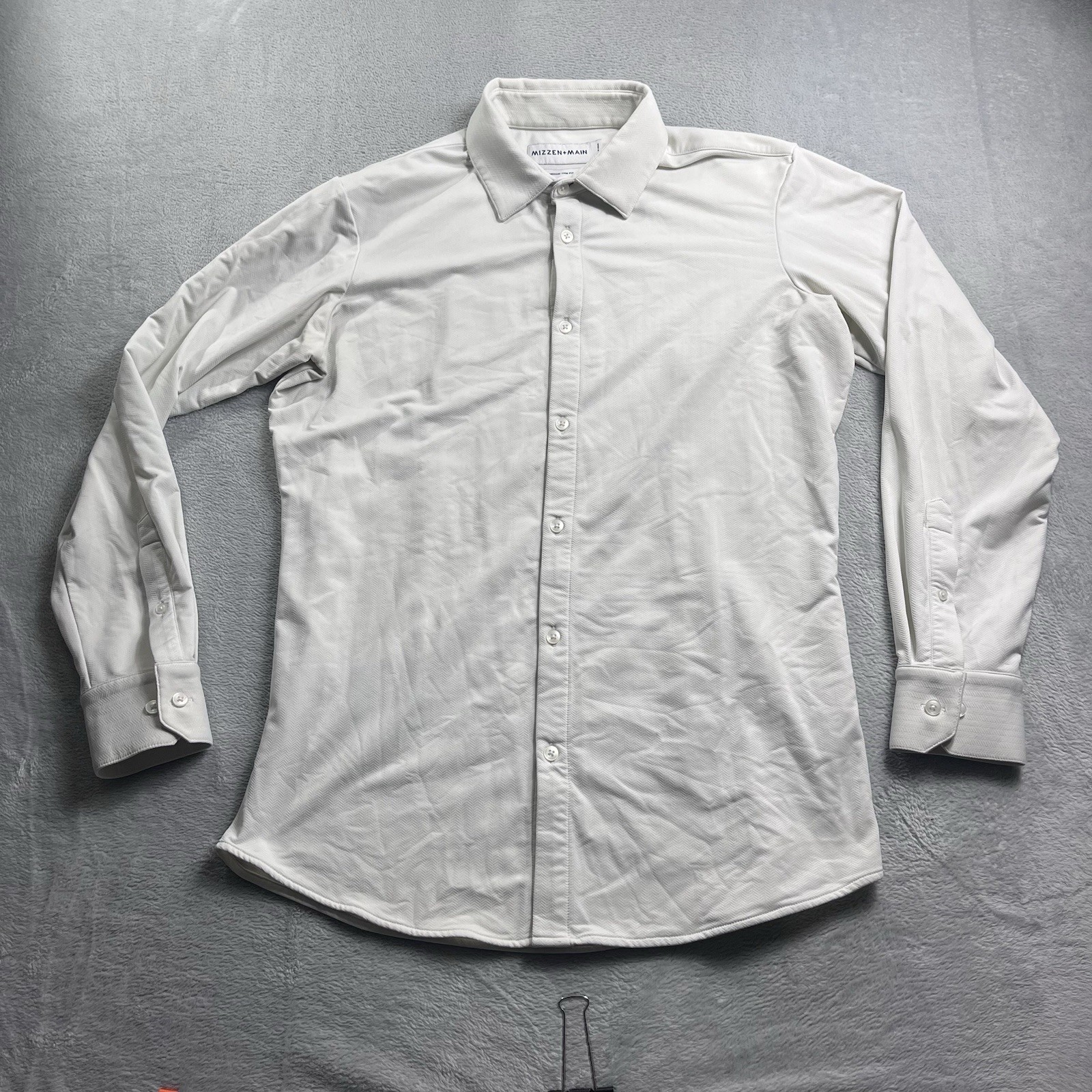 Mizzen+Main Solid White Button Down Performance M… - image 3