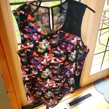 Mossino Double Layer Multicolored Sleeveless Sz. XL Tunic