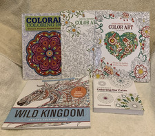 5 Pc Mixed Lot Stress Relieving Adult Coloring Books - Details Below - NEW