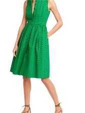 Jcrew Kelly green eyelet 100% cotton sleeveless dress