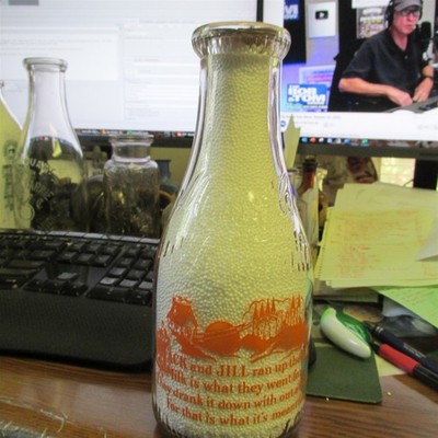 Miami County, Ohio Jack & Jill Nursery Rhyme / Nurse TRPQ Milk Bottle OH O