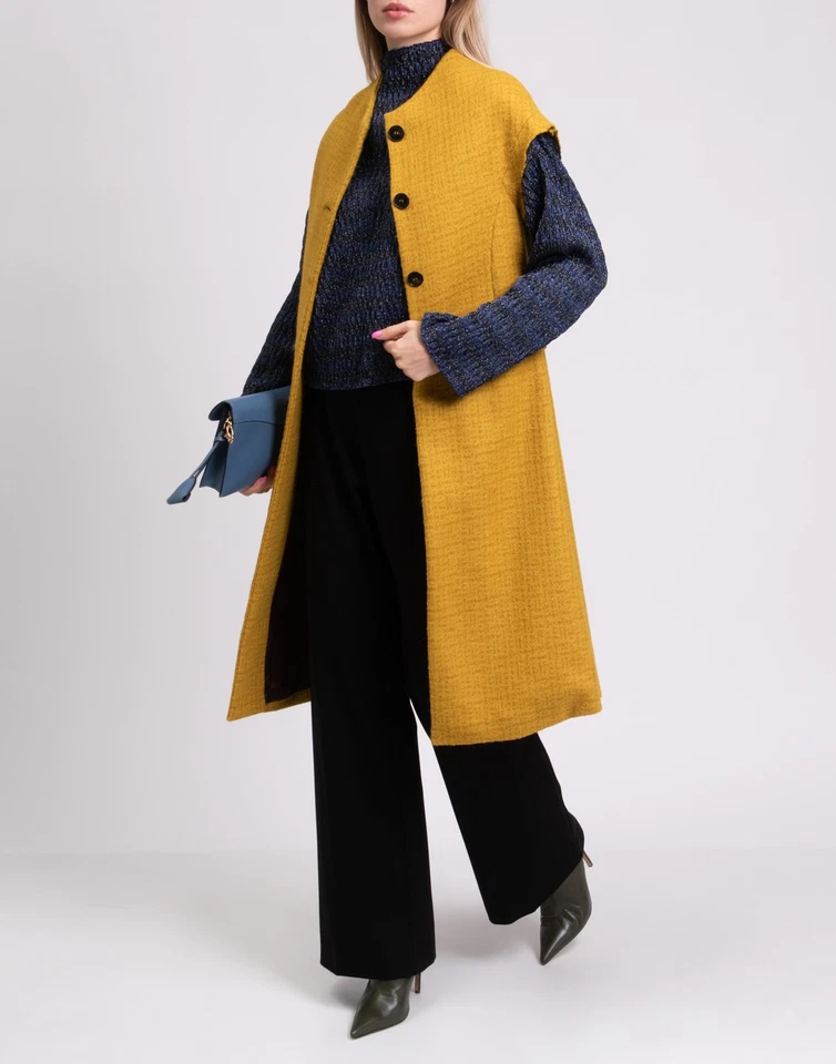 RRP €1082 BOULE DE NEIGE Flannel Long Coat IT42 US6 UK10 M Alpaca & Wool Blend - Image 2 of 4