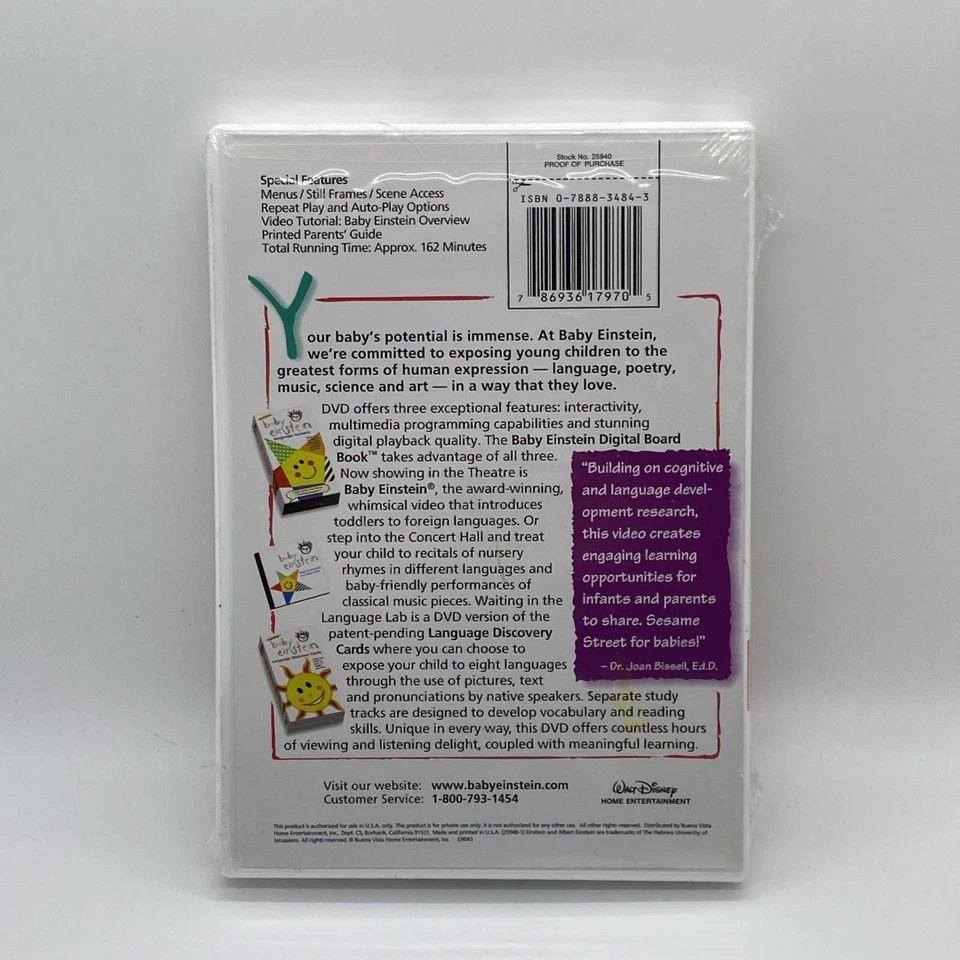 Baby Einstein Language Nursery 2002 DVD New/Sealed Foto 2 de 2