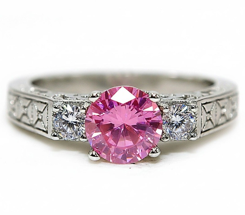 1CT Heat Treated Pink Topaz 925 Sterling Silver Ring Jewelry Sz 6 MM4-6