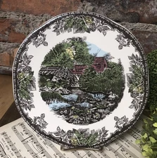 Johnson Bros Friendly Village Tidbit Tray Cheese Board Trivet The Lily Pond 8.5"