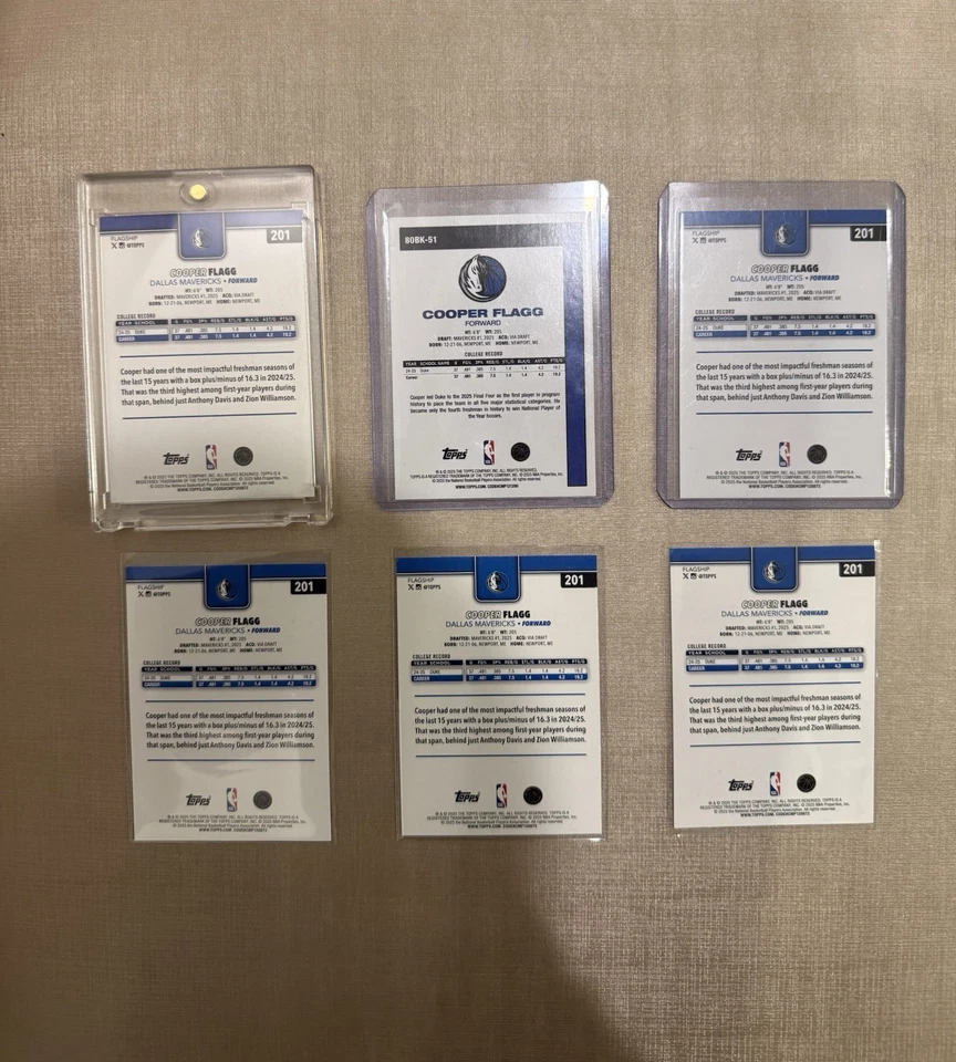 2025-26 Topps Basketball Cooper Flagg Rookie RC (X6) 1 Foil - Image 3 of 3