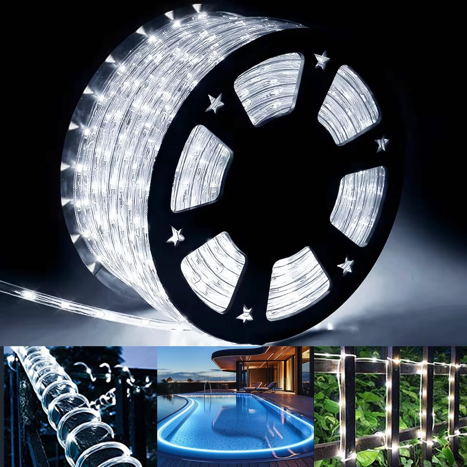 1500 LED 78M Outdoor Waterproof Rope Lights for Christmas Decor