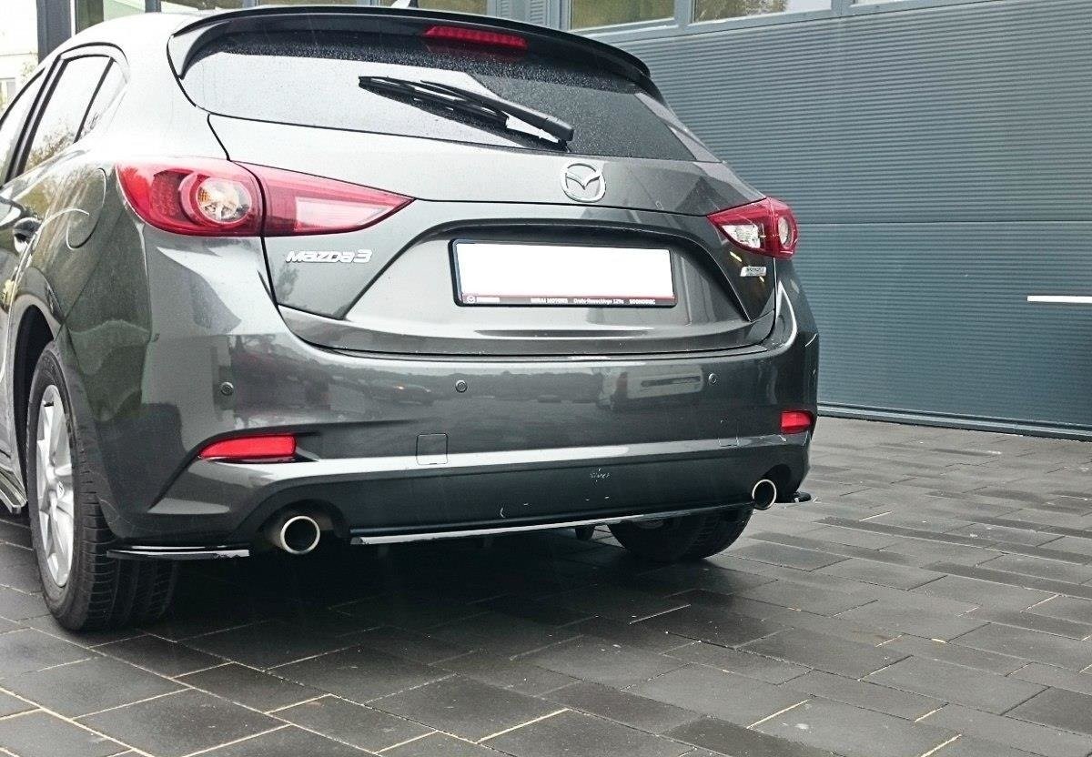 Splitter Arrière Maxton pour Mazda 3 BN Facelift Mk3 avec Barre Verticale Noire
