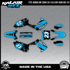 Kalair GFX Graphics Kit for CRF250R 2010-13 and CRF450R 2009-2012 Splash-Cyan