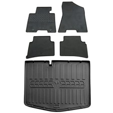 Gummi Fußmatten Kofferraumwanne für Hyundai Tucson TL 2015-2021 Gummimatten Set