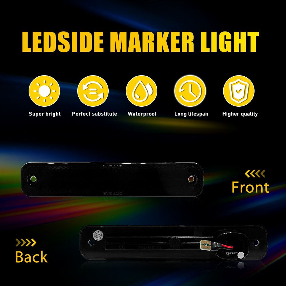 Smoked Marker Side White Car Lights Accessories For 1975-91 Econoline Ford Van thumbnail 9