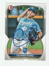 Coleman Picard Signed 2023 Bowman Draft Card #BD-161 Auto Royals Autograph COA