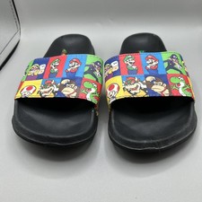 Super Mario Brothers Luigi Ground Up Youth Size 7 Flip Flops Sandals Slides