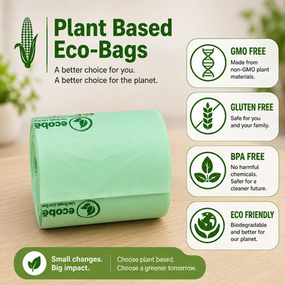 2.6 Gallon 100% Compostable Food Scrap Bag Small BPI certified Liners (125 Bags)