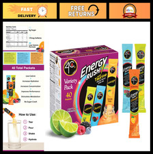 Sugar-Free Energy Drink Mix Sticks, 40 Count Variety Pack - On-the-Go Flavoring