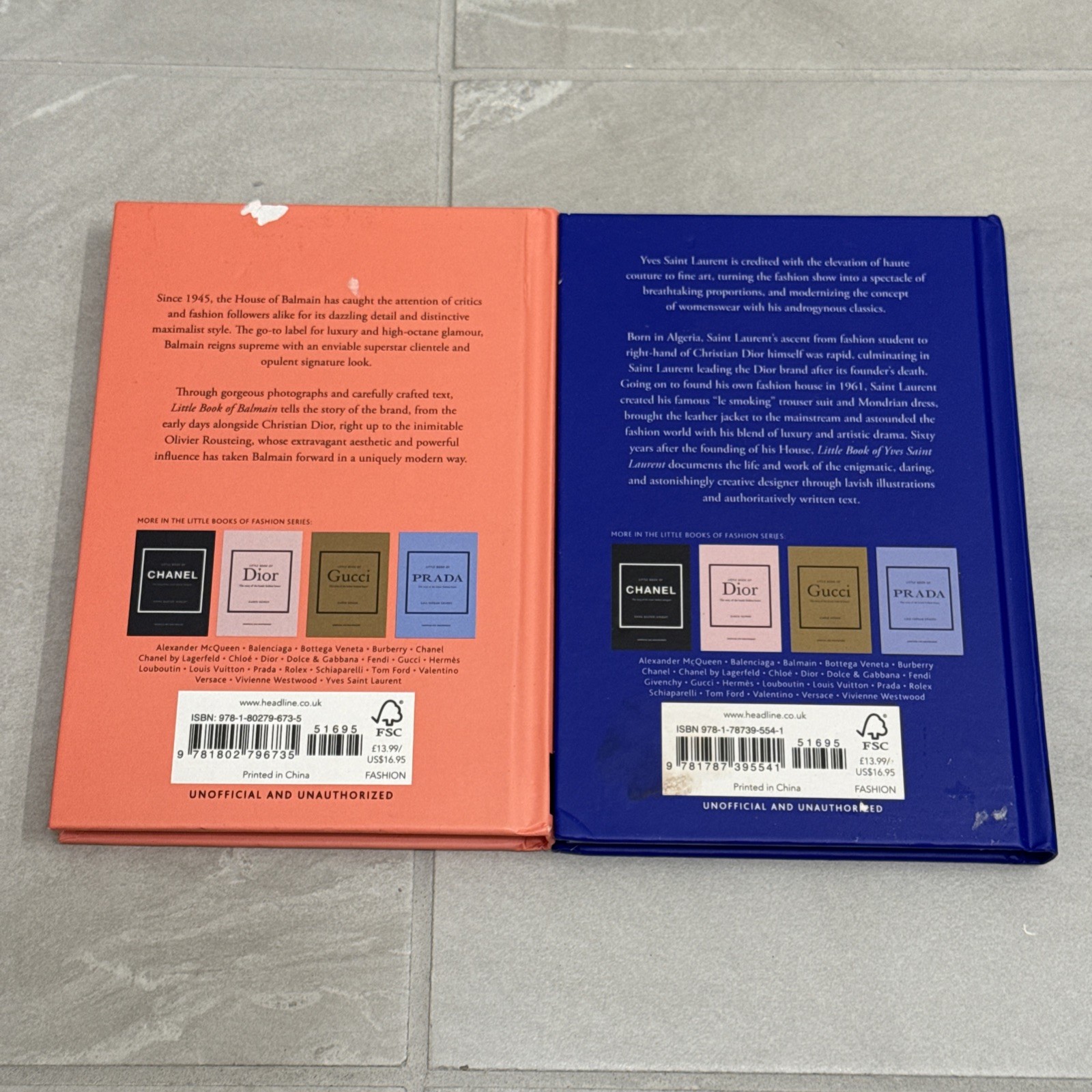 Set Of 2 Small Coffee Table Fashion Books Balmain & Yves Saint Laurent thumbnail 4