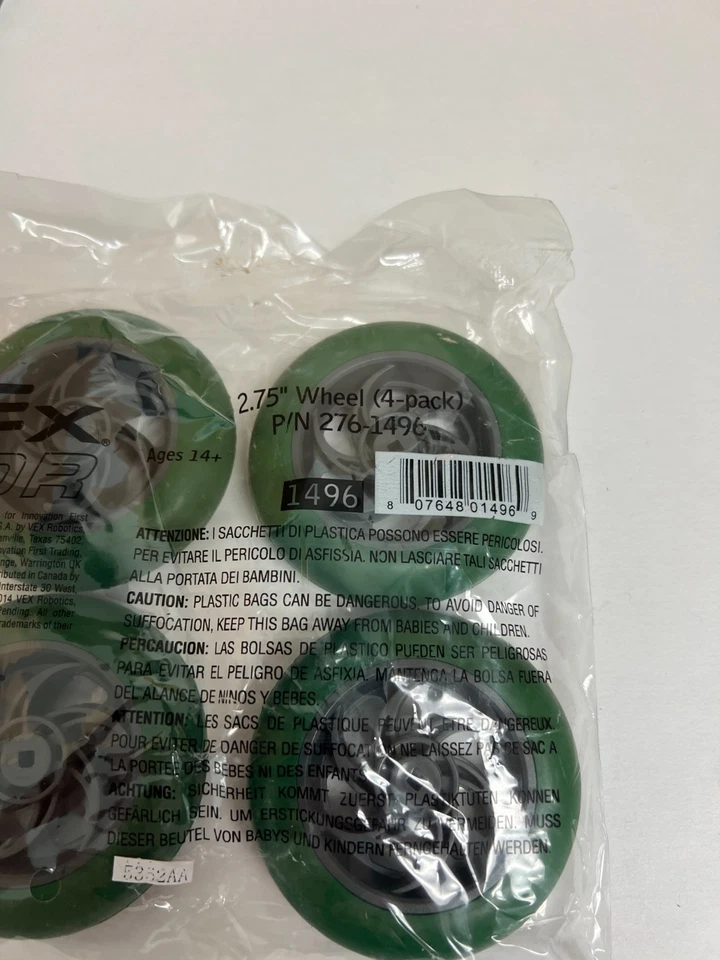 Vex Robotics 2.75" Wheel Kit 4 Pack 276-1496 Brand New - Image 3 of 3