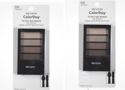 2 Pack REVLON Colorstay 12 Hour Eye Shadow quad 310 COFFEE BEAN READ DESCRIP