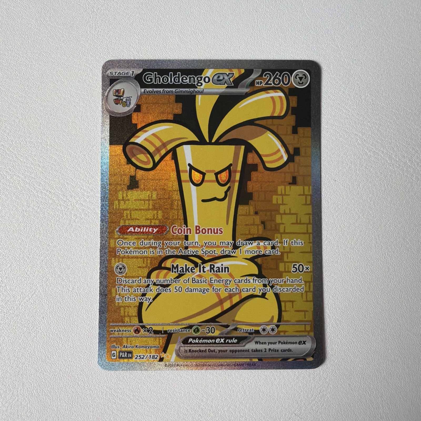 Pokemon Gholdengo EX Paradox Rift Special Illustration Card 252/182 NM
