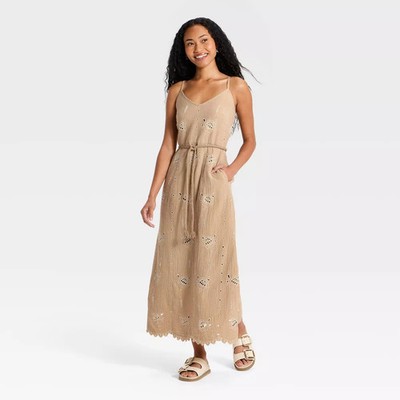 Women Crafted Midi Sundress - Universal Thread Brown L