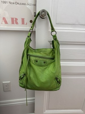 Vintage Balenciaga Classic Day Hobo Bag SS 2005 Apple Green Chèvre Goatskin Y2K