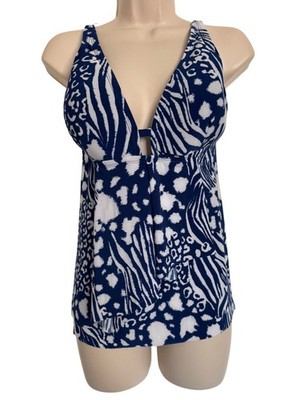 Beyond Control Two Piece Swimsuit SIze 10 Royal Blue NWOT Padded Adjustable  