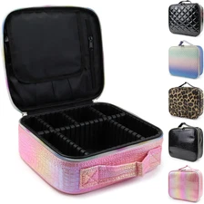 Travel Makeup Case 3 Layers Portable Makeup Train Case Cosmetic Bag Organizer St