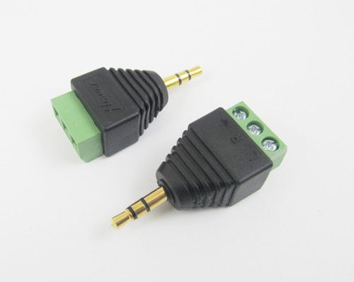 3.5mm 1/8" Stereo Male Plug To AV Screw Video AV Balun Terminal Plug Adapter - Picture 2 of 7