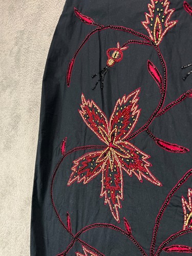 Faldas DOLCE de colección para mujer faldas medianas largas negras rojas con cuentas florales damas - Imagen 4 de 8