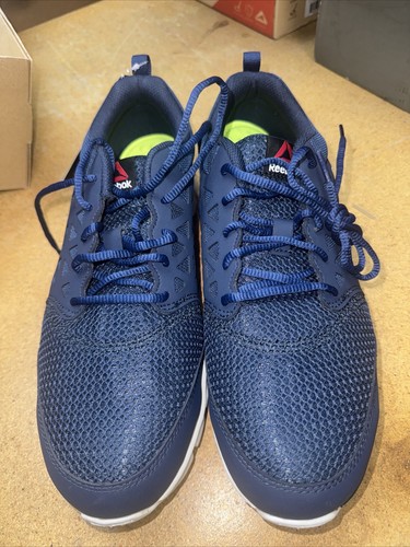 Reebok Mens Navy Mesh Work Shoes Alloy Toe Oxfords 10.5 - 第 1/11 張圖片
