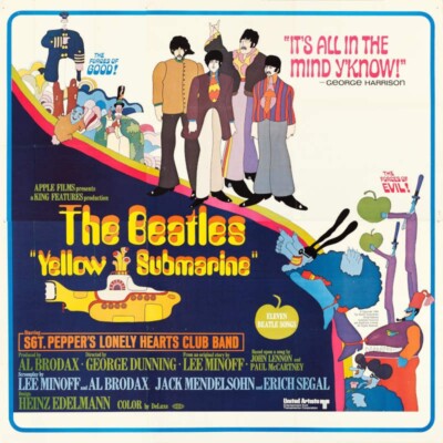 1968 YELLOW SUBMARINE THE BEATLES VINTAGE MOVIE POSTER PRINT STYLE