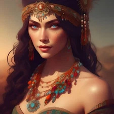 Beautiful Bohemian Women Digital AI Art -Image Prints Download