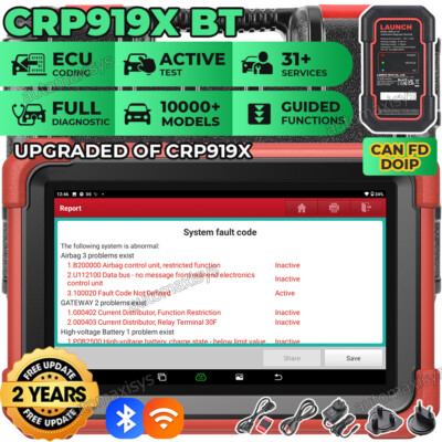 LAUNCH X431 CRP919X BT Bidirectional Diagnostic Scanner CANFD Key Coding Tool