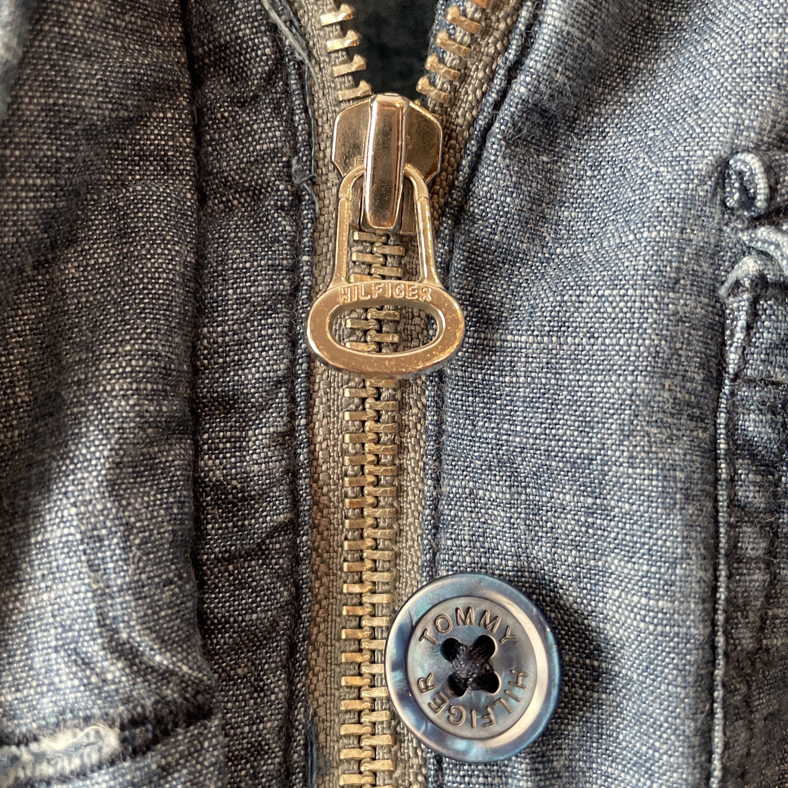 Tommy Hilfiger Jean Jacket S Lightweight Full Zip Button Up Pockets Back Slit thumbnail 6