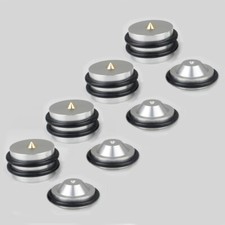 4x 43mm Aluminium Speaker Spike Base Pad Shockproof Isolation Stand Feet Silver