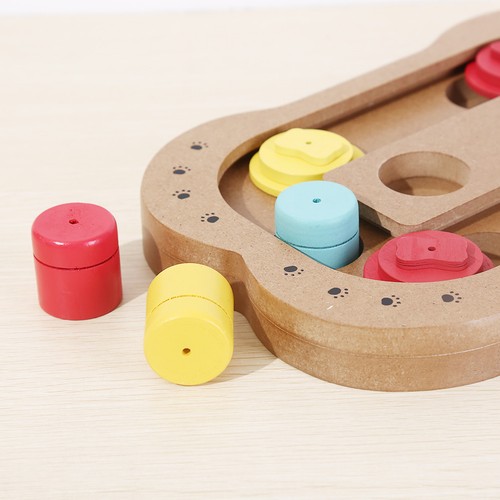 Wood-IQ-Training-Dog-Cat-Toy-Pet-Dog-Interactive-Game-Food-Dispensing-Puzzle-Toy
