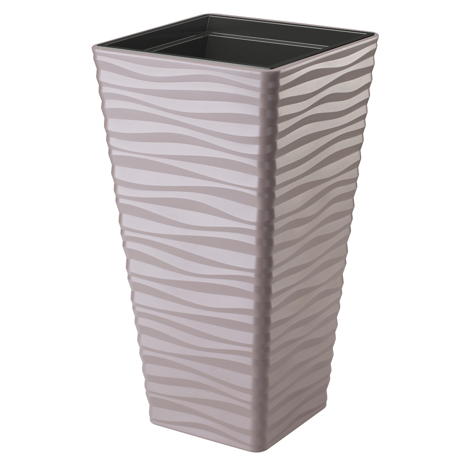 Cache-pot Sahara Dunes Slim 35cm gris-beige l'élégance minérale durable