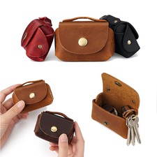 Portable Small Coin Purse Genuine Leather Storage Bag Mini Wallet For Women Men