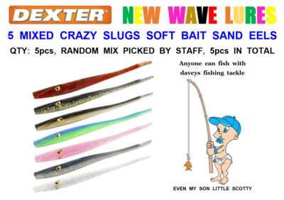 5 GEMISCHTE CRAZY SLUGS SANDAAL KÖDER BARSCH FIIISH STRIKE PRO PIG SHAD BLACK MINNOW