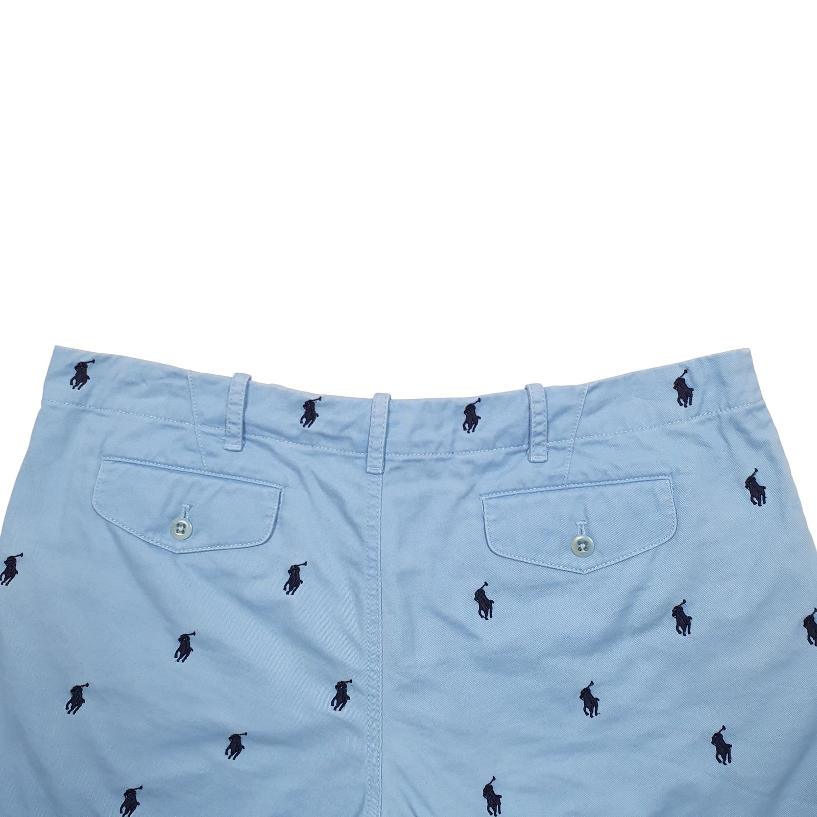 RALPH LAUREN Logo Sport Blue Chino Cotton Shorts Womens W36 image 2