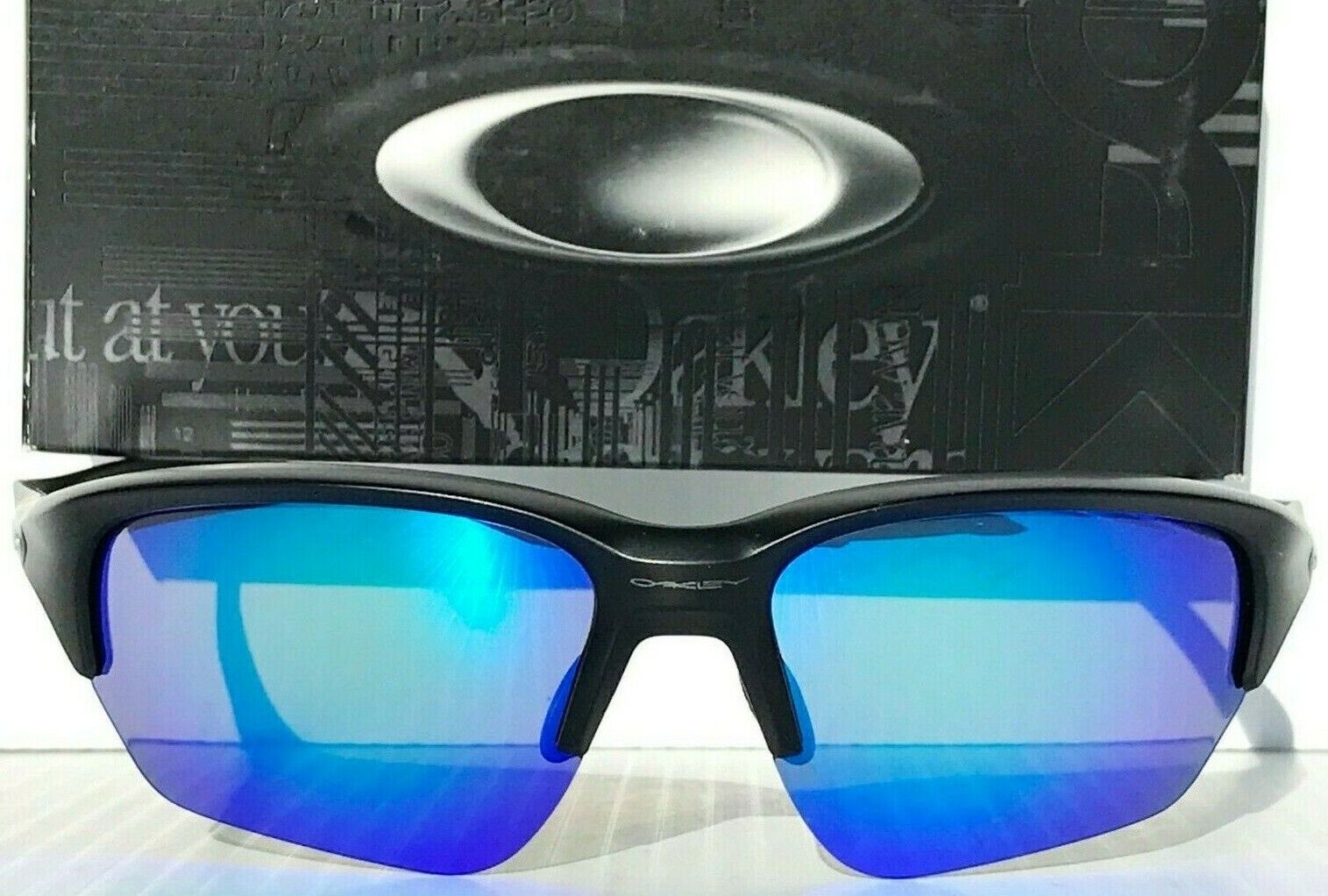 NEW Oakley FLAK BETA Matte Black POLARIZED Galaxy Jade Iridium Sunglass 9363