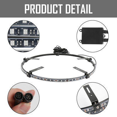 15.5 Inch LED Wheel Ring Lights Single Row RGB APP Remote Control