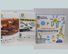 Set of 3 S.T.E.M. Science Kits Some Shelf Wear Mars Fingerprint Motioneering Kid