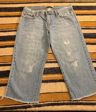 Vintage Y2K 90s Bermuda Jean Denim Shorts Old Navy Distressed Cropped Low Rise 6