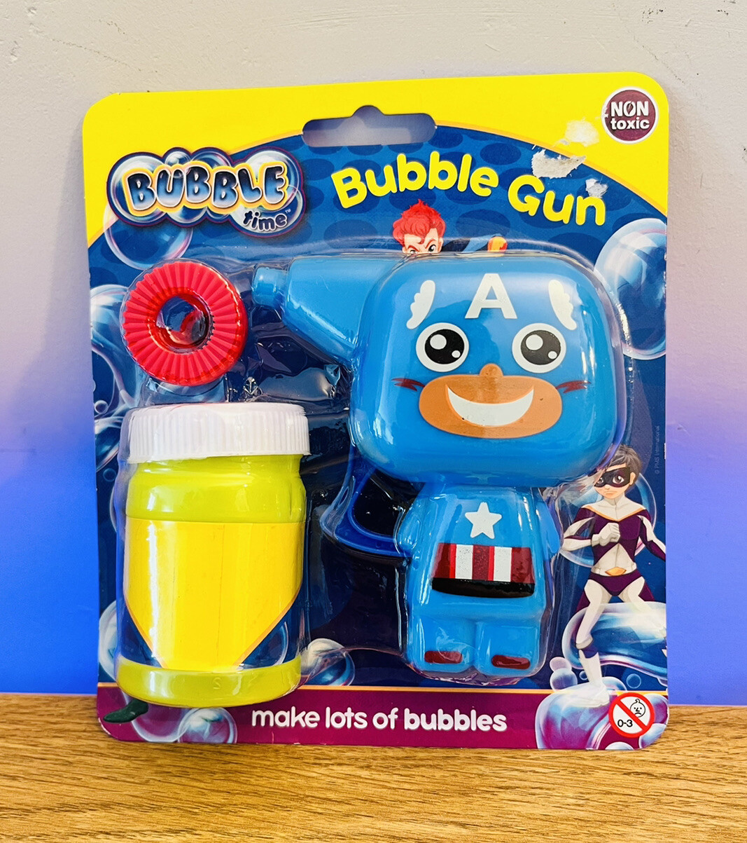 Captain America Marvel Bubble Gun With Solution Shooter Gun Toy Kids Children